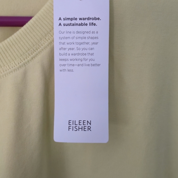NEW NWT Eileen Fisher Organic Cotton Citron Crew Neck Top Sweatshirt Tunic Plus - Picture 2 of 9